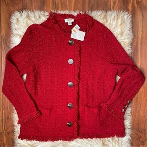 Talbots wool/Alpaca blend button from knit jacket